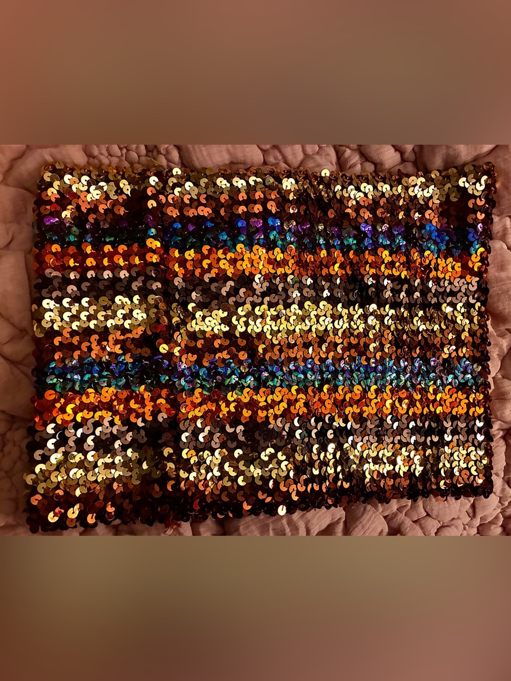 Vintage Disco Multicolor Sequin Tube Top, Toppettes by A. Brod, circa 1970